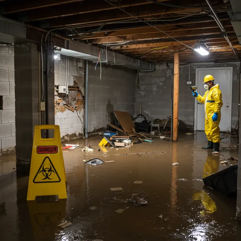 Flooded Basement Electrical Hazard in Jackson County, NC Property