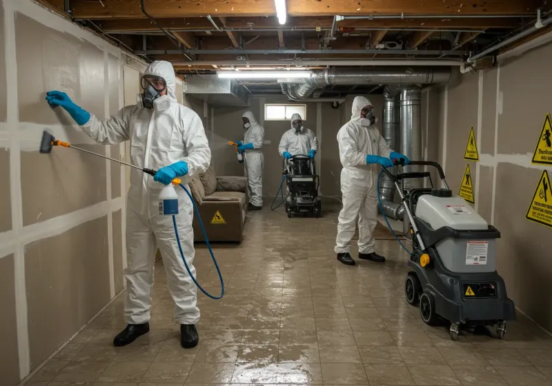 Basement Moisture Removal and Structural Drying process in Jackson County, NC